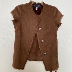 armani jeans brown short sleeve jacket